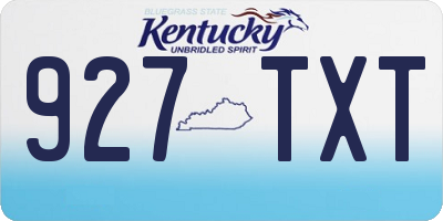 KY license plate 927TXT