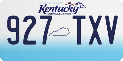KY license plate 927TXV