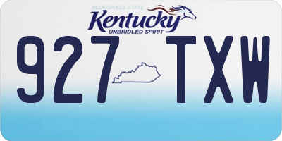 KY license plate 927TXW