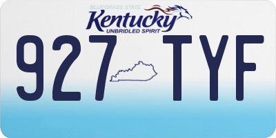 KY license plate 927TYF