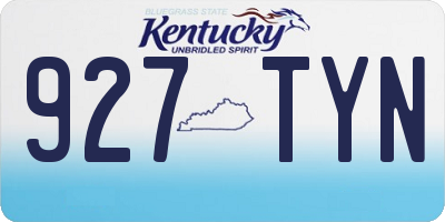 KY license plate 927TYN