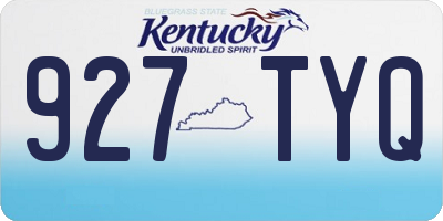 KY license plate 927TYQ