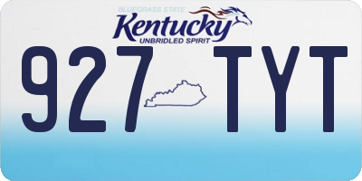 KY license plate 927TYT