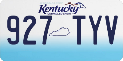 KY license plate 927TYV