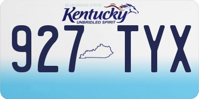 KY license plate 927TYX