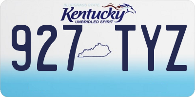 KY license plate 927TYZ