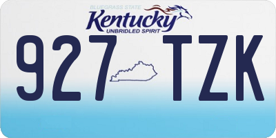 KY license plate 927TZK