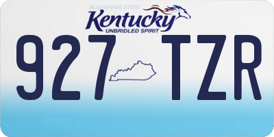 KY license plate 927TZR