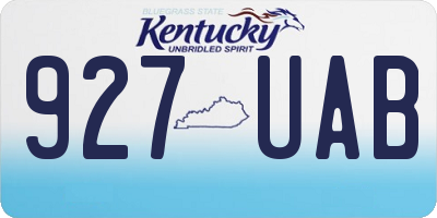 KY license plate 927UAB