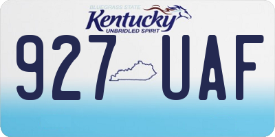 KY license plate 927UAF