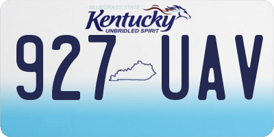 KY license plate 927UAV