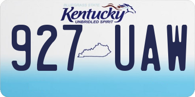 KY license plate 927UAW