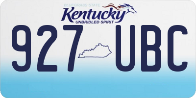 KY license plate 927UBC