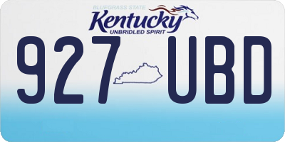 KY license plate 927UBD