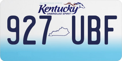KY license plate 927UBF