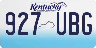 KY license plate 927UBG