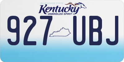 KY license plate 927UBJ