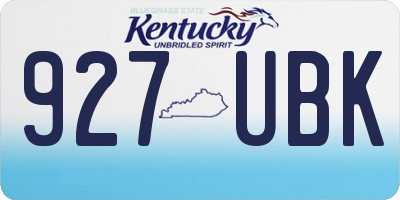 KY license plate 927UBK