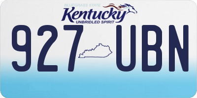 KY license plate 927UBN