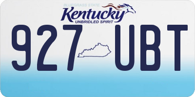 KY license plate 927UBT