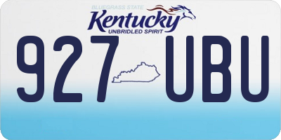 KY license plate 927UBU