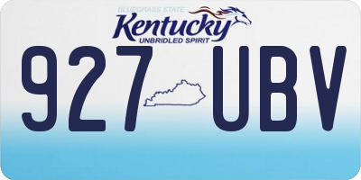 KY license plate 927UBV