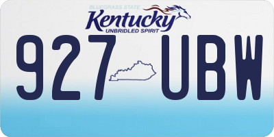 KY license plate 927UBW