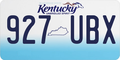 KY license plate 927UBX