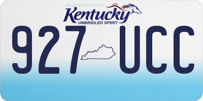 KY license plate 927UCC