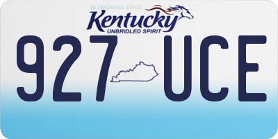 KY license plate 927UCE