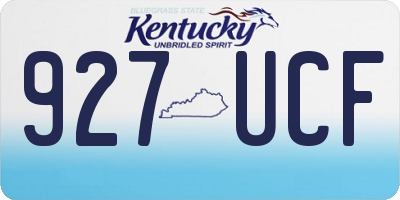 KY license plate 927UCF