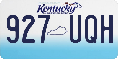 KY license plate 927UQH