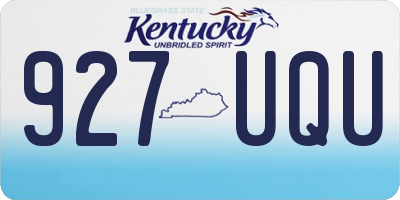 KY license plate 927UQU