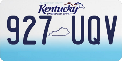 KY license plate 927UQV