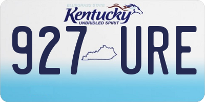 KY license plate 927URE