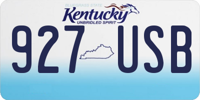 KY license plate 927USB