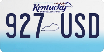 KY license plate 927USD