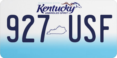 KY license plate 927USF