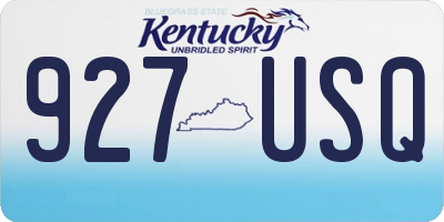 KY license plate 927USQ
