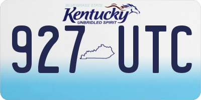 KY license plate 927UTC