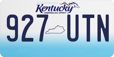 KY license plate 927UTN