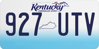 KY license plate 927UTV