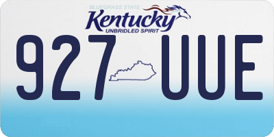 KY license plate 927UUE