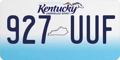 KY license plate 927UUF