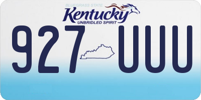KY license plate 927UUU