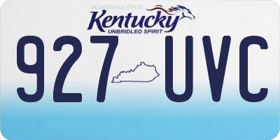 KY license plate 927UVC