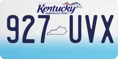 KY license plate 927UVX
