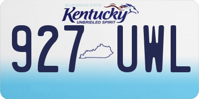 KY license plate 927UWL