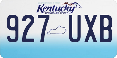 KY license plate 927UXB
