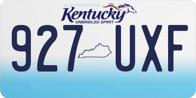 KY license plate 927UXF